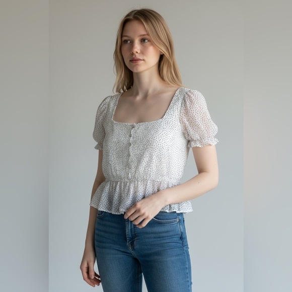 OAK + FORT Tops - Oak + Fort Polka Dot Blouse